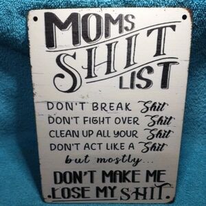 Wooden sign wall art decor funny cute comedy mom signs statement